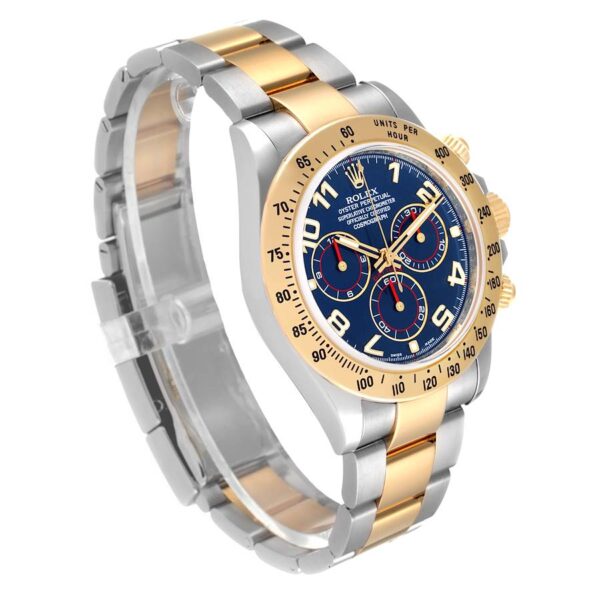 Rolex Daytona Steel Yellow Gold Blue Racing Dial Mens Watch 116523