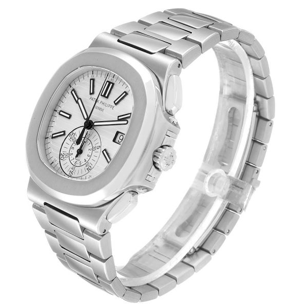 Patek Philippe Nautilus White Dial Steel Mens Watch 5980.1A