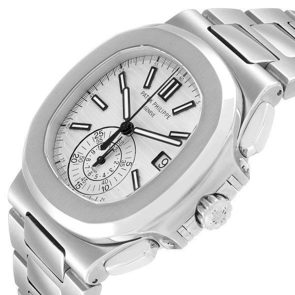 Patek Philippe Nautilus White Dial Steel Mens Watch 5980.1A