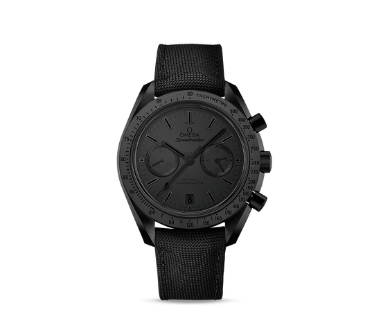 Omega Speedmaster Moonwatch Dark Side of the Moon “Black Black” Chronograph Black Dial Black Nylon Men’s Watch