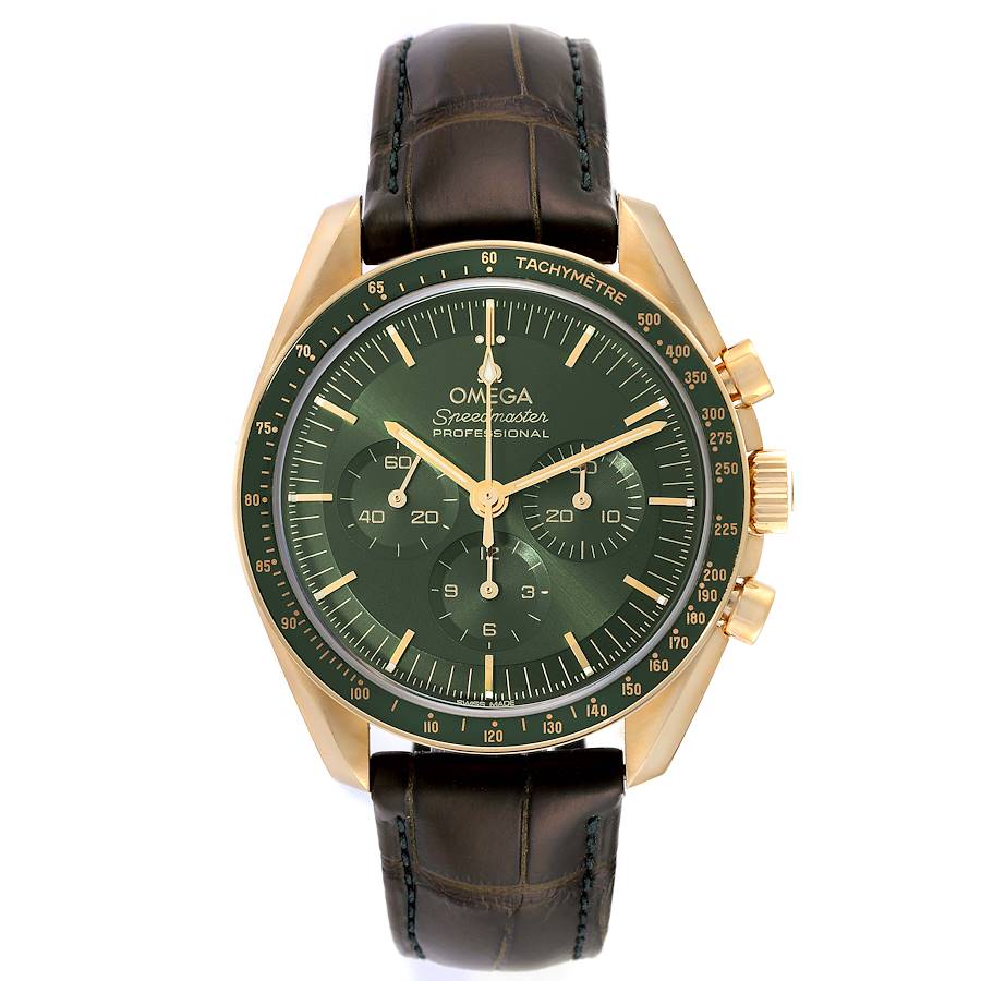 OMEGA Speedmaster Moonwatch Moonshine Gold Automatic Chronometer Green Dial Men’s Watch 310.63.42.50.10.001