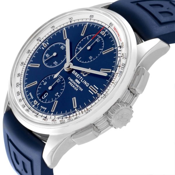 Breitling Premier 42mm Steel Blue Dial Chronograph Mens Watch A13315