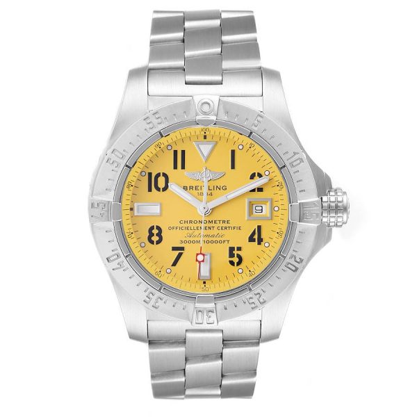 Breitling Avenger Seawolf Yellow Dial Steel Mens Watch A17330