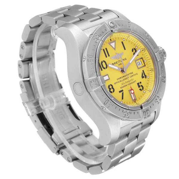 Breitling Avenger Seawolf Yellow Dial Steel Mens Watch A17330