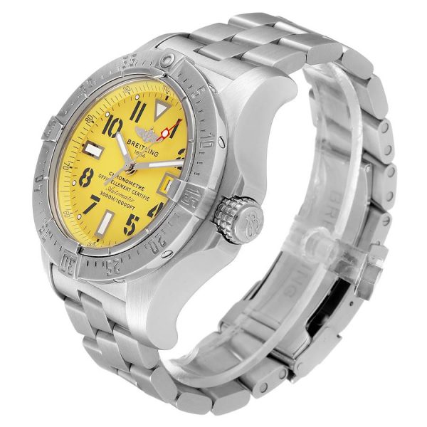 Breitling Avenger Seawolf Yellow Dial Steel Mens Watch A17330