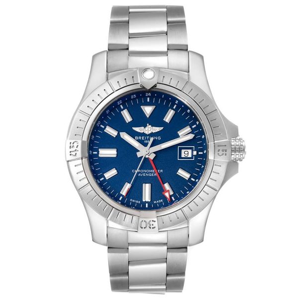 Breitling Aeromarine Avenger II GMT Blue Dial Steel Mens Watch A32395