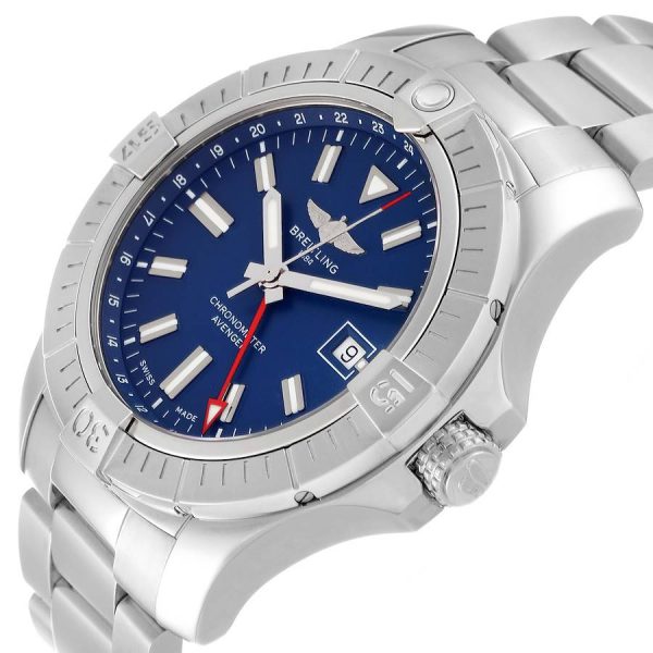 Breitling Aeromarine Avenger II GMT Blue Dial Steel Mens Watch A32395