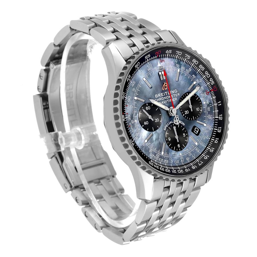 Breitling Navitimer 01 Blue Mother of Pearl Dial Steel Mens Watch AB0121