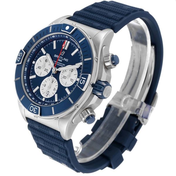 Breitling Super Chronomat B01 Blue Dial Steel Mens Watch AB0136251B1A2