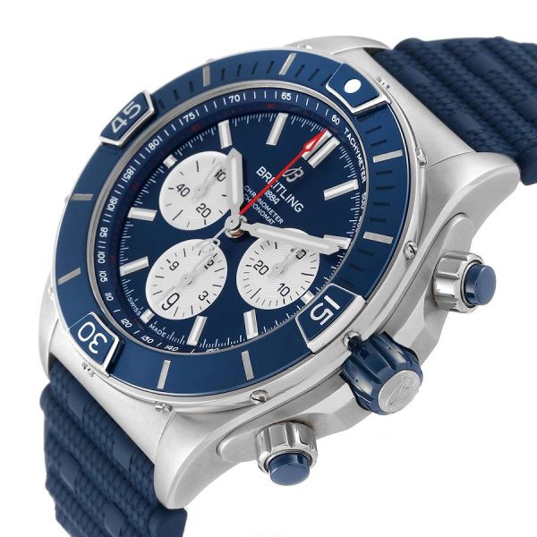 Breitling Super Chronomat B01 Blue Dial Steel Mens Watch AB0136251B1A2