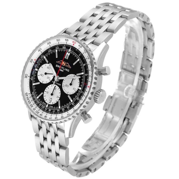 Breitling Navitimer B01 Black Dial Steel Mens Watch AB0138211B1A1