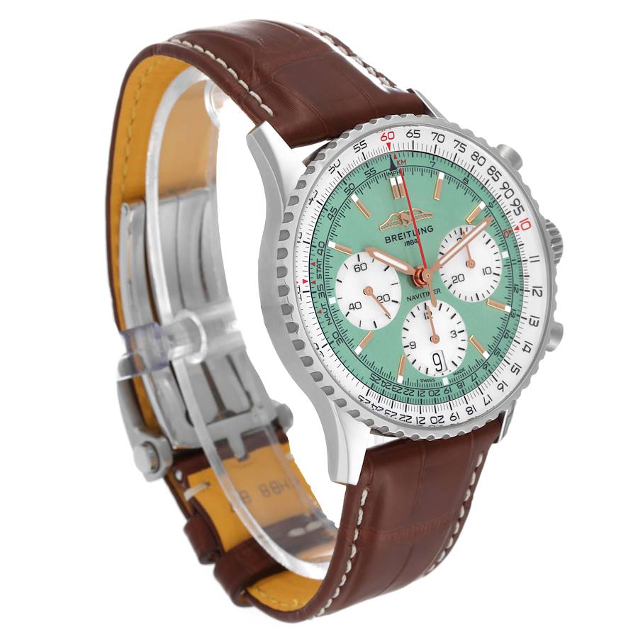 Breitling Navitimer B01 Chronograph 41 Green Dial Steel Mens Watch AB0139211L1P1