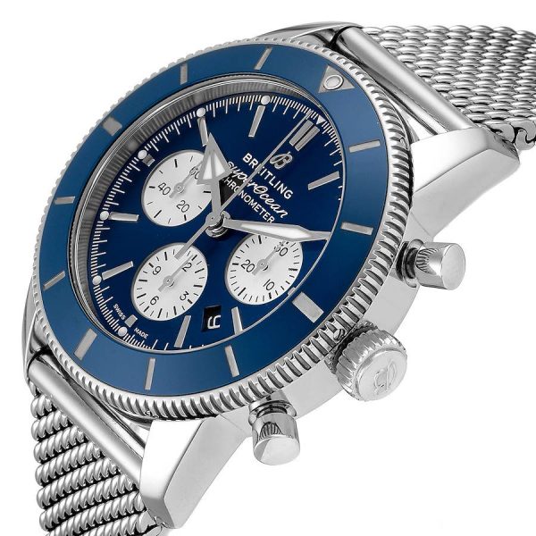 Breitling SuperOcean Heritage II B01 Blue Dial Steel Mens Watch AB0162