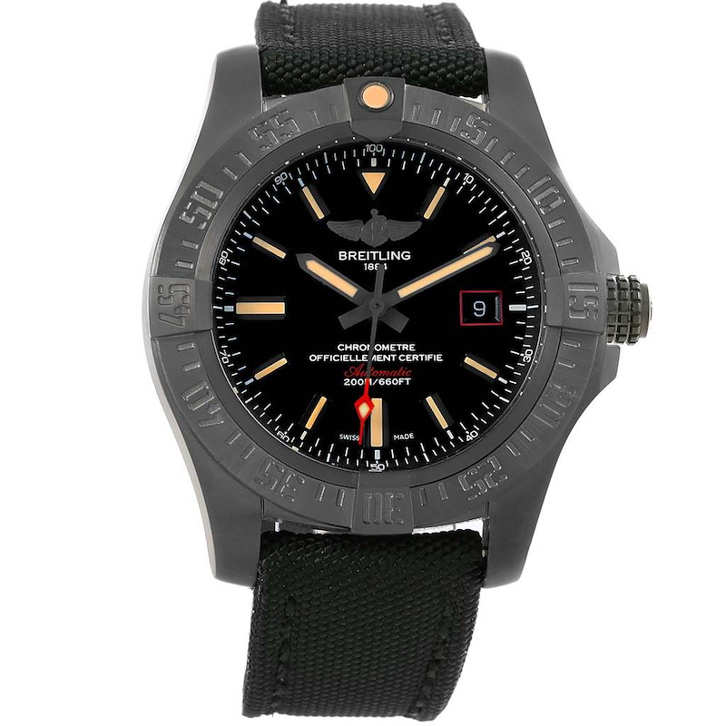 Breitling Avenger Blackbird Titanium Canvas Strap Mens Watch V1731110.BD74.109W.M20BASA.1